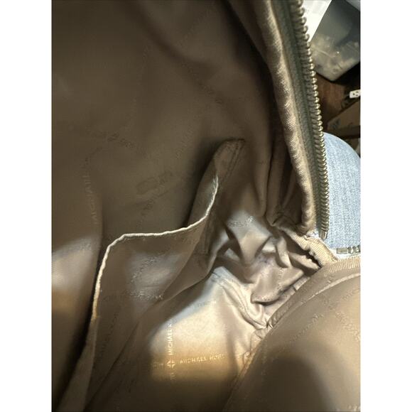 Michael Kors Erin Small Convertible Backpack Sky Blue Studded Leather - Picture 9 of 16